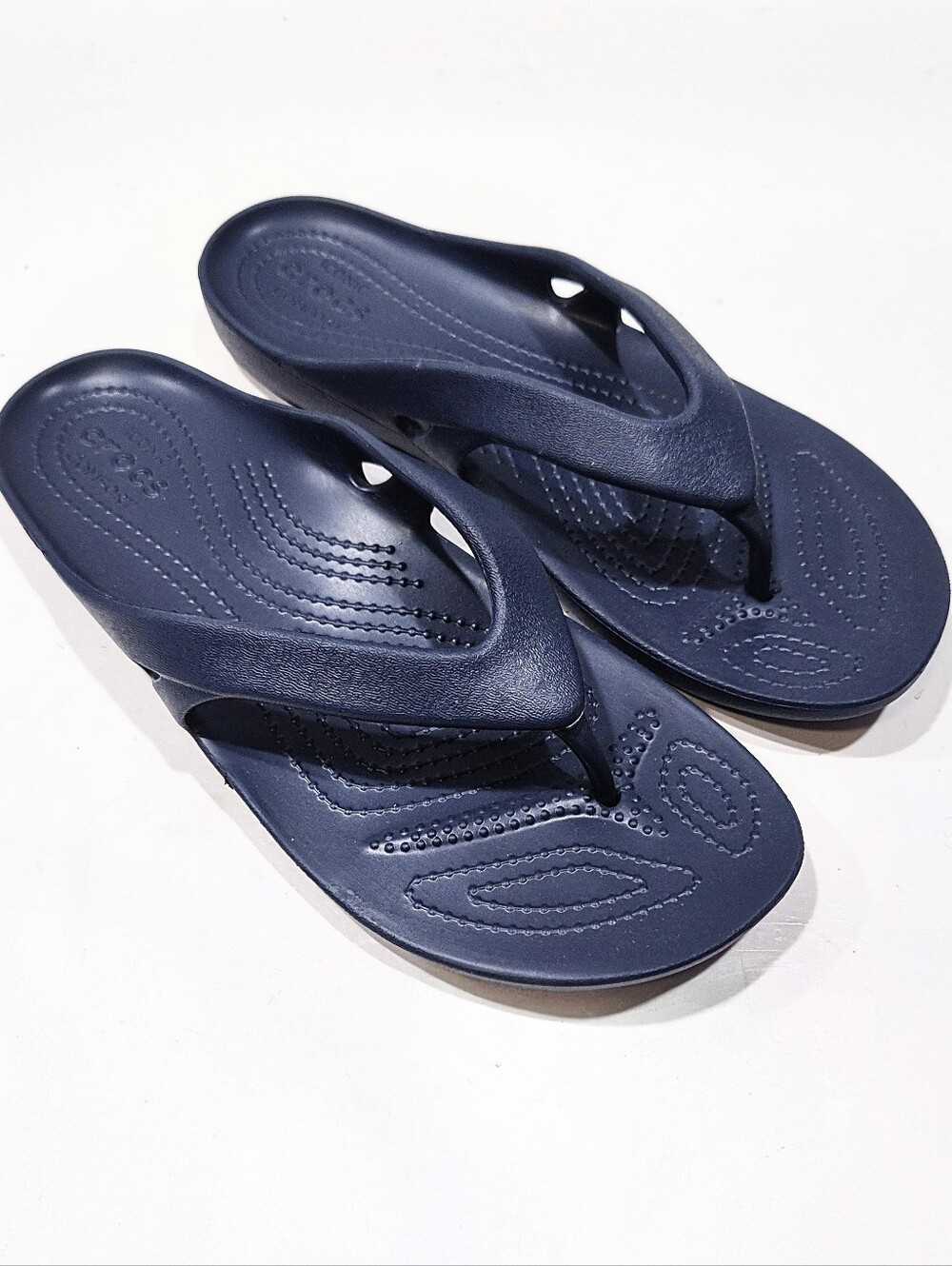Crocs Kadee II Flip Flop Navy Blue Women's Size 9 Slip On Thong Sandals Shoes